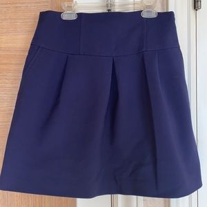 Zara Fully Lined Navy Pleated Skirt w Pockets